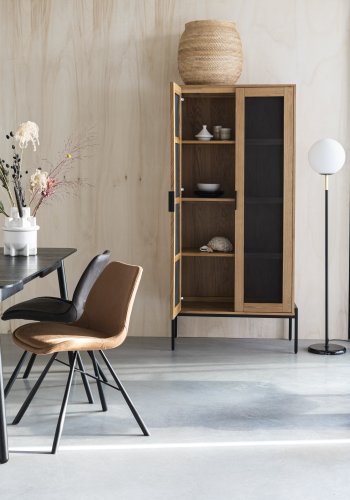 ZUIVER Glimps spisebord, med butterfly bordplate - svart eikefiner og ask (120/162x80)