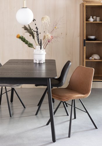 ZUIVER Glimps spisebord, med butterfly bordplate - svart eikefiner og ask (120/162x80)