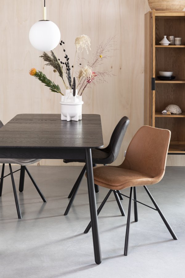 ZUIVER Glimps spisebord, med butterfly bordplate - svart eikefiner og ask (120/162x80)