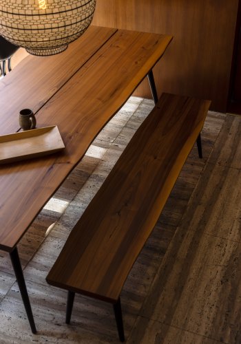 DUTCHBONE Alagon Esstisch, rechteckig – braunes Walnussfurnier und schwarzer Stahl (160 x 90)