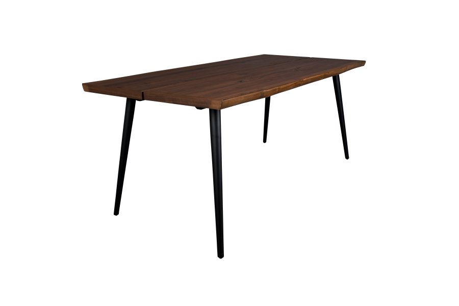 DUTCHBONE Alagon Esstisch, rechteckig – braunes Walnussfurnier und schwarzer Stahl (180 x 90)