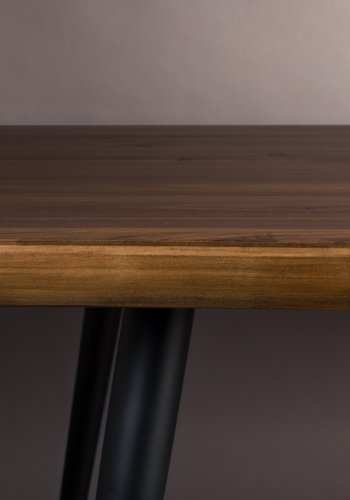 DUTCHBONE Alagon Esstisch, rechteckig – braunes Walnussfurnier und schwarzer Stahl (180 x 90)