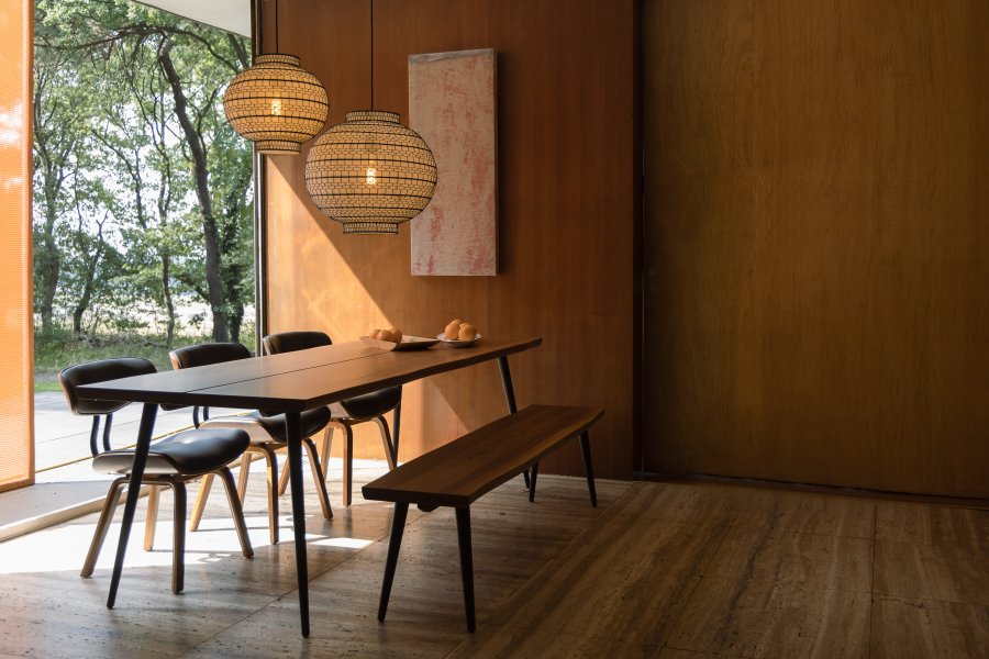 DUTCHBONE Alagon Esstisch, rechteckig – braunes Walnussfurnier und schwarzer Stahl (200 x 90)