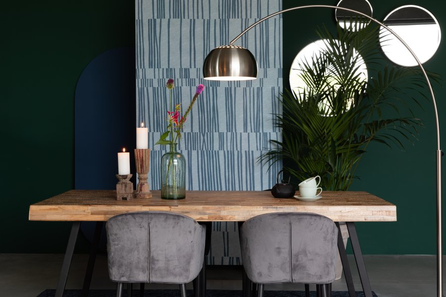 WHITE LABEL LIVING Suri spisebord, rektangulrt - naturlig teak og metall (220X100)