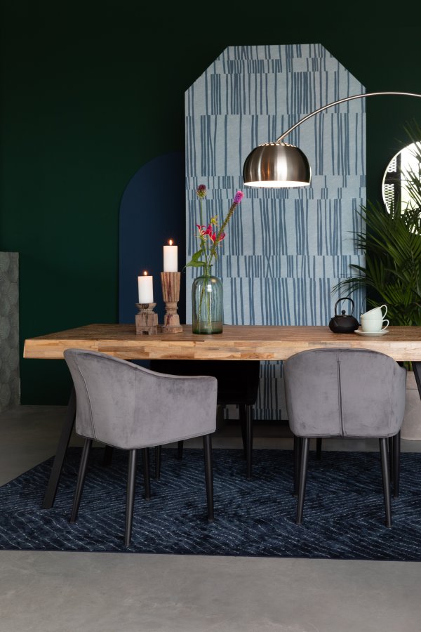 WHITE LABEL LIVING Suri spisebord, rektangulrt - naturlig teak og metall (220X100)