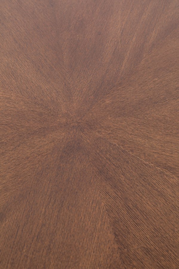 WHITE LABEL LIVING Denise spisebord, rundt - brun ask finer og sort metall (91)