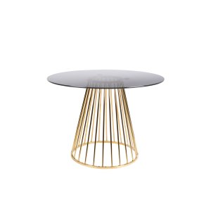 WHITE LABEL LIVING Floris spisebord, rund - glas og guld metal (104)