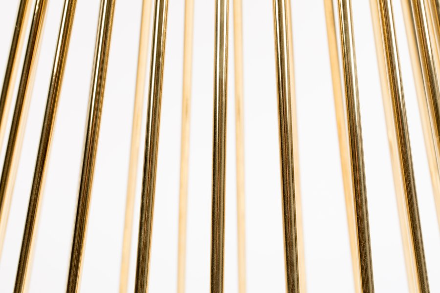 WHITE LABEL LIVING Floris spisebord, rundt - glass og gullfarget metall (104)