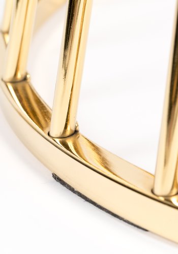 WHITE LABEL LIVING Floris spisebord, rundt - glass og gullfarget metall (104)