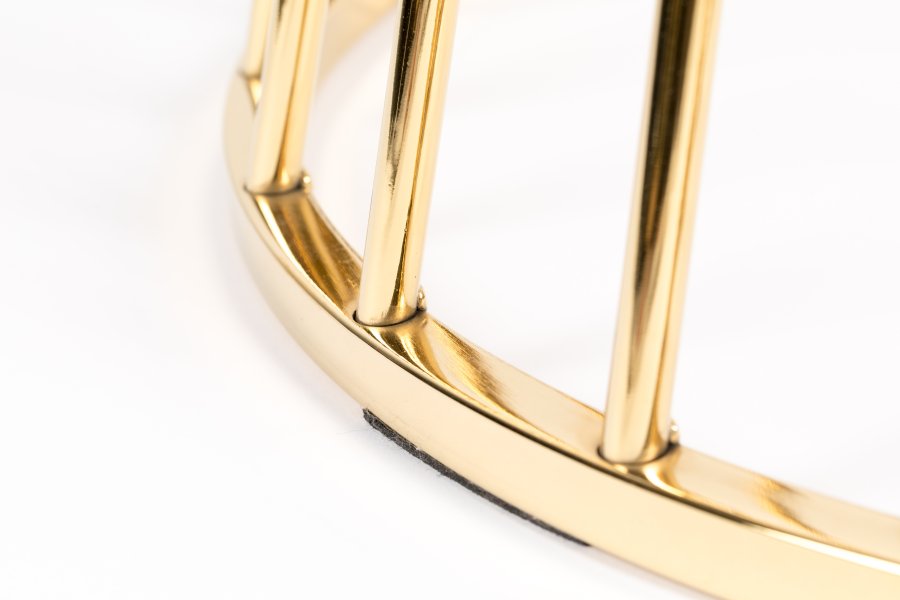 WHITE LABEL LIVING Floris spisebord, rundt - glass og gullfarget metall (104)