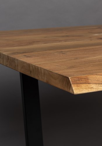 DUTCHBONE Aka Esstisch, rechteckig - braunes Akazienholz und schwarzes Eisen (180x90