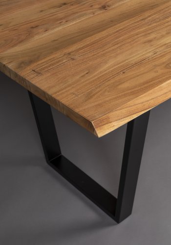DUTCHBONE Aka Esstisch, rechteckig – braunes Akazienholz und schwarzes Eisen (200x90)