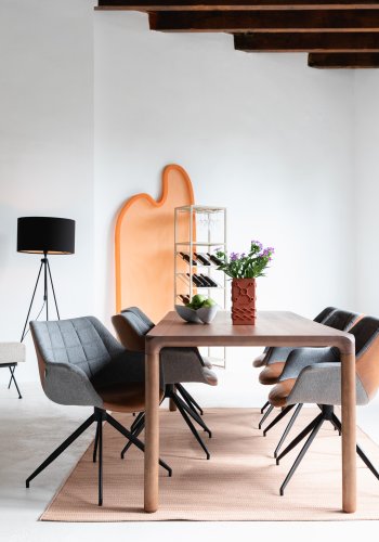 ZUIVER Storm spisebord, rektangulrt - valnttfarget askefiner og asketre (220x90)