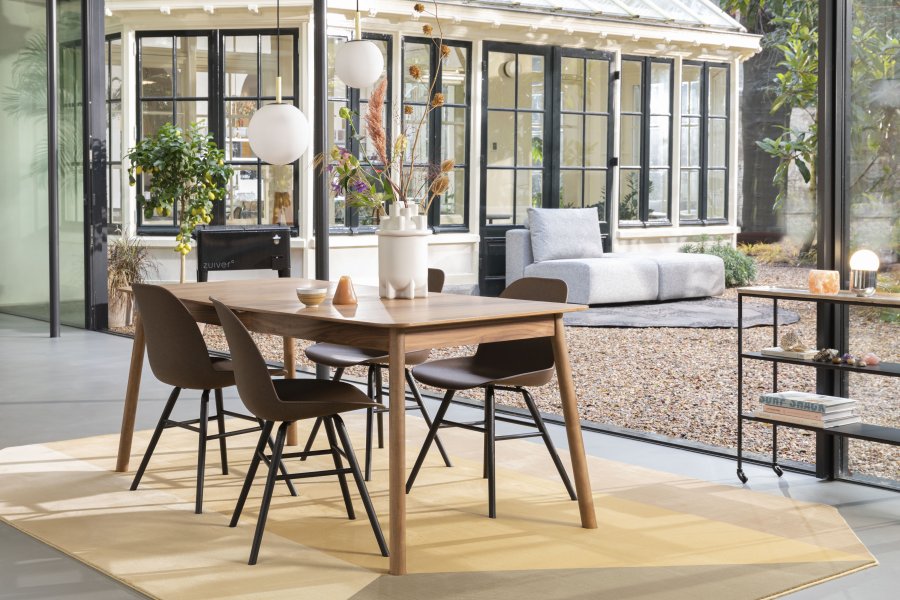 ZUIVER Glimps spisebord, med butterfly bordplate - brun valntt finish og valntt tre (180/240x90)