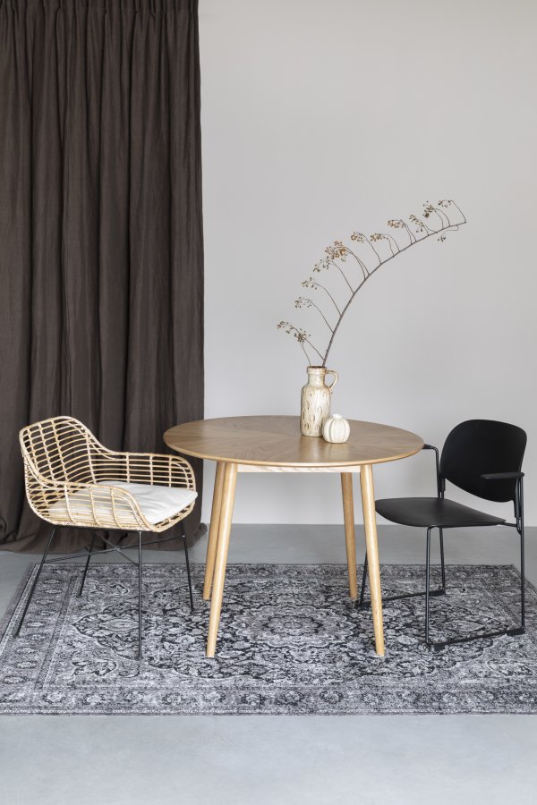 WHITE LABEL LIVING Fabio spisebord, rundt - naturlig eikefiner og eiketre (100)