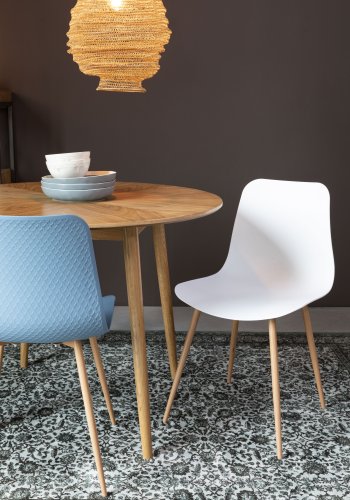 WHITE LABEL LIVING Fabio spisebord, rundt - naturlig eikefiner og eiketre (100)