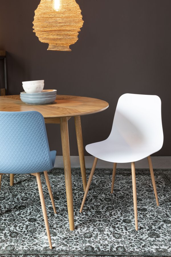 WHITE LABEL LIVING Fabio spisebord, rundt - naturlig eikefiner og eiketre (100)