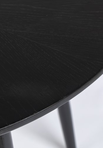 WHITE LABEL LIVING Fabio spisebord, rundt - svart eikefiner og eiketre (120)