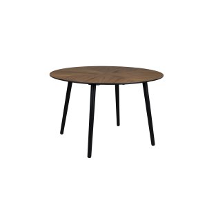 DUTCHBONE Clover matbord, runt - brunt valnötsträ och svart gummiträ (120)