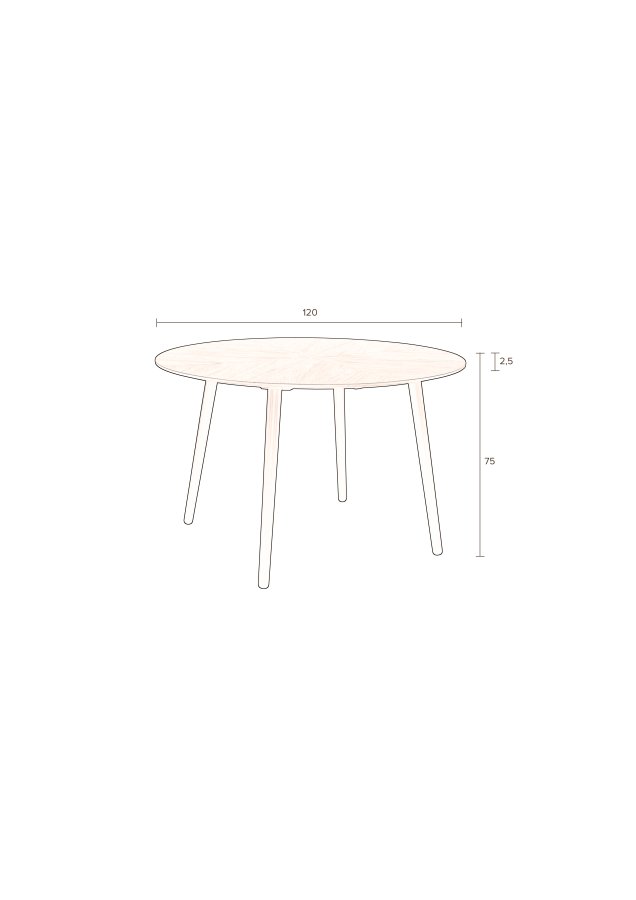 DUTCHBONE Clover Esstisch, rund – brauner Walnussbaum und schwarzes Gummibaumholz (120)