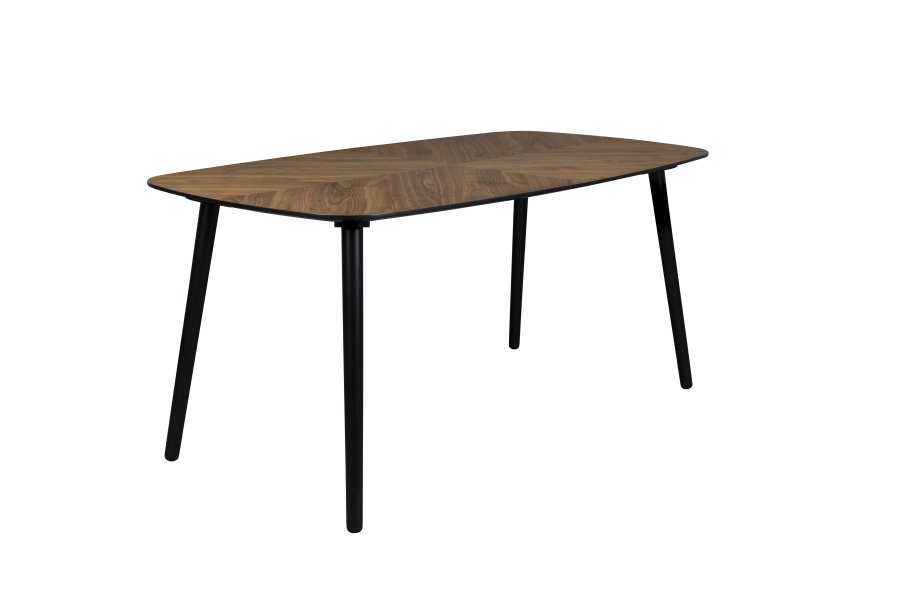 DUTCHBONE Clover Esstisch, rechteckig – brauner Nussbaum und schwarzes Gummibaumholz (165x90)