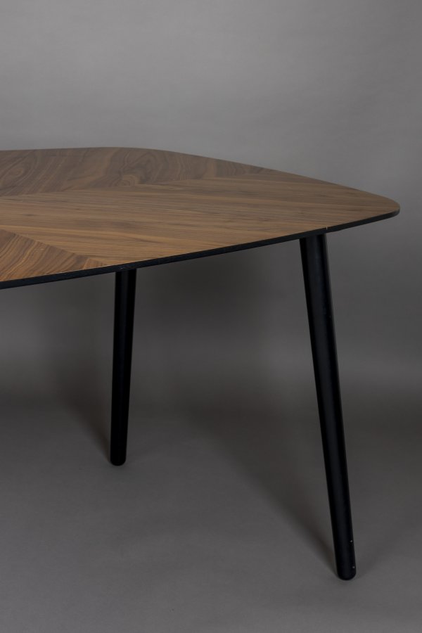 DUTCHBONE Clover Esstisch, rechteckig – brauner Nussbaum und schwarzes Gummibaumholz (165x90)