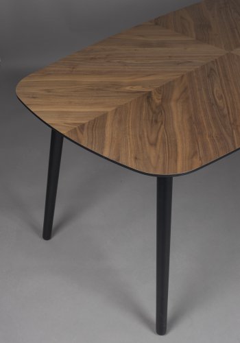 DUTCHBONE Clover Esstisch, rechteckig – brauner Nussbaum und schwarzes Gummibaumholz (165x90)