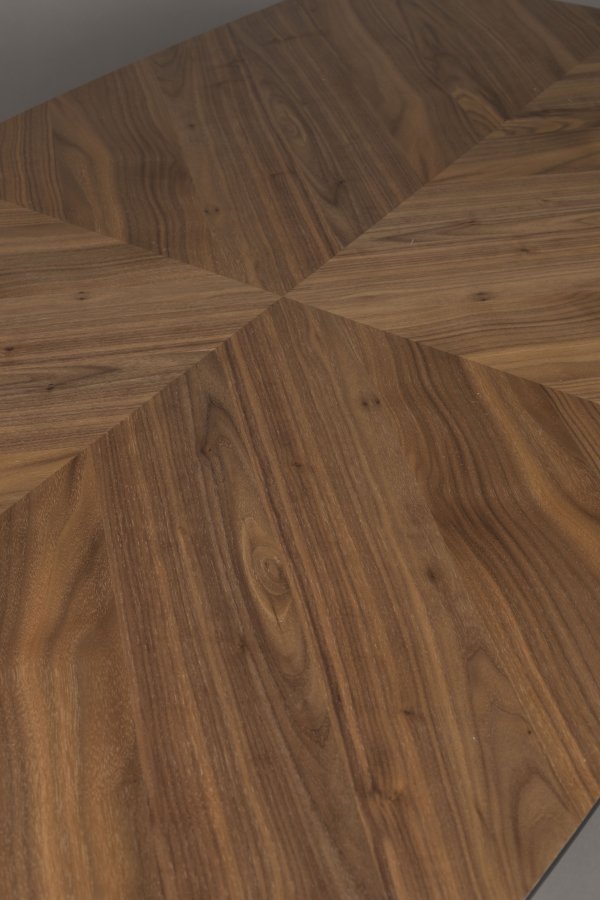 DUTCHBONE Clover Esstisch, rechteckig – brauner Nussbaum und schwarzes Gummibaumholz (165x90)