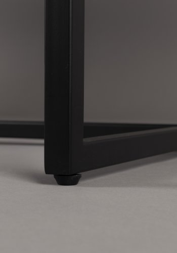 DUTCHBONE Class spisebord, fiskebein, rektangulrt - svart tre og sort stl (180X90)