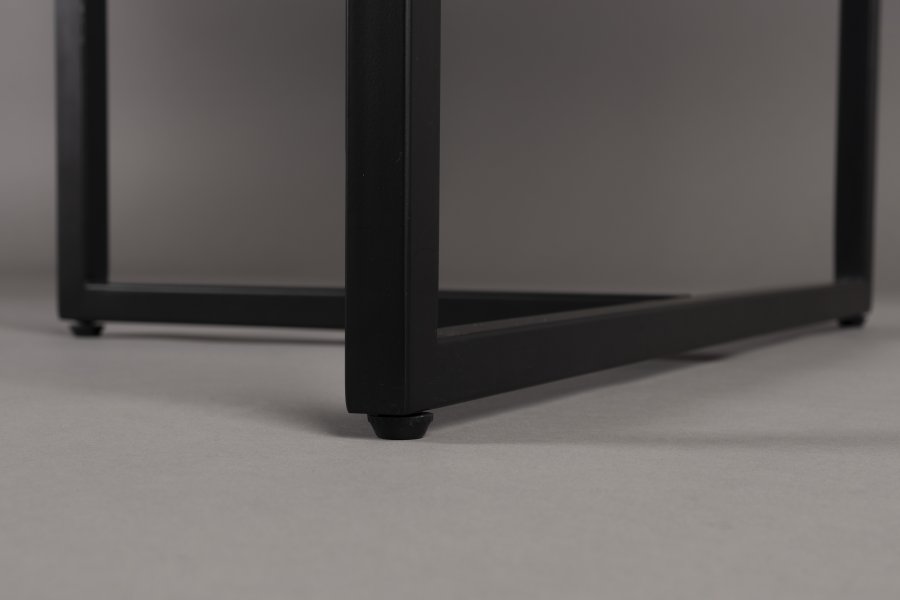 DUTCHBONE Class spisebord, fiskebein, rektangulrt - svart tre og sort stl (180X90)