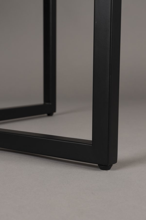 DUTCHBONE Class Esstisch, Fischgrätmuster, rund – braunes Akazienholz und goldener Stahl (120)