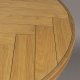 DUTCHBONE Class Esstisch, Fischgrätmuster, rund – Eiche natur und schwarzer Stahl (120)