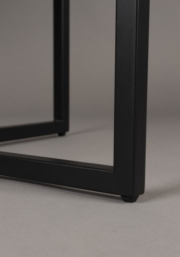 DUTCHBONE Class Esstisch, Fischgrätmuster, rund – Eiche natur und schwarzer Stahl (120)