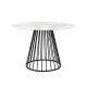WHITE LABEL LIVING Floris spisebord, rundt - marmorpapir og sort metall (110)