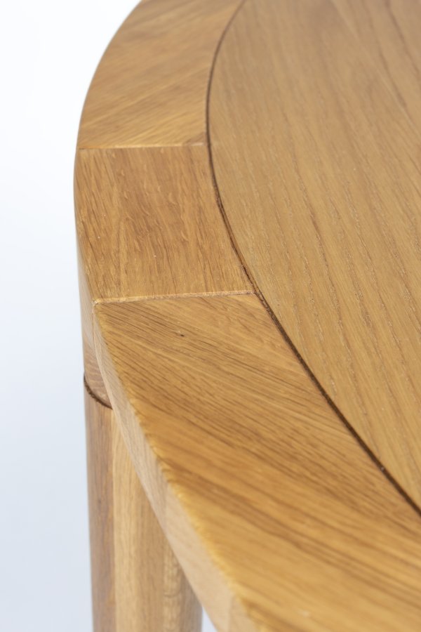 ZUIVER Storm spisebord, rundt - naturlig eikefiner og eik (128)