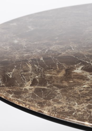 WHITE LABEL LIVING Maru spisebord, rundt - brun MDF og metall (110)