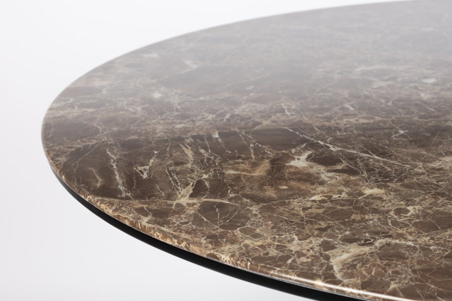 WHITE LABEL LIVING Maru spisebord, rundt - brun MDF og metall (110)