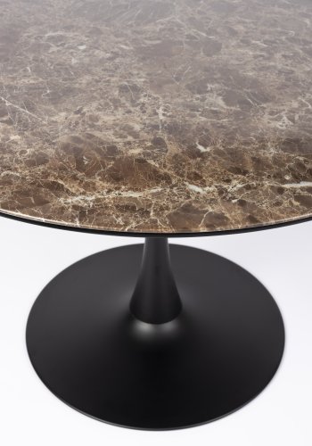 WHITE LABEL LIVING Maru spisebord, rundt - brun MDF og metall (110)