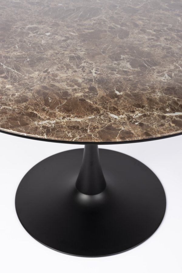 WHITE LABEL LIVING Maru spisebord, rundt - brun MDF og metall (110)