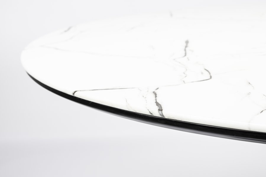 WHITE LABEL LIVING Maru spisebord, rundt - hvit MDF og metall (110)