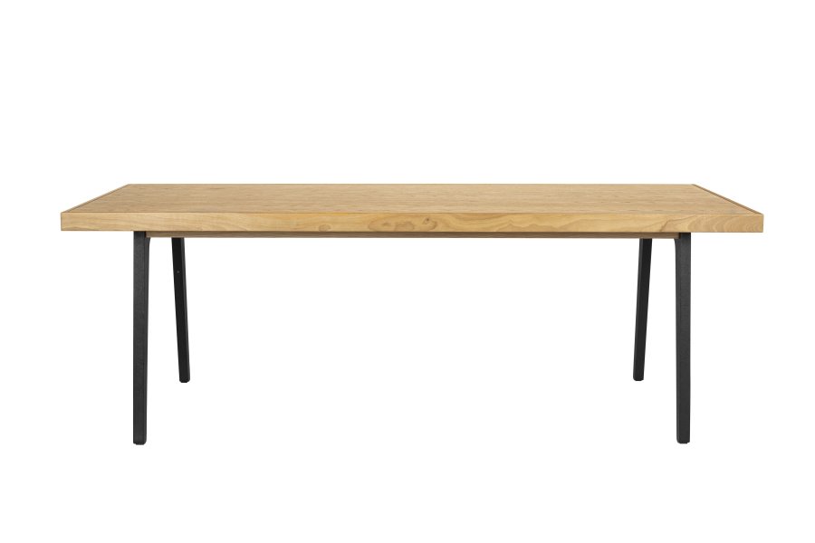 ZUIVER Harvest spisebord, rektangulrt - naturlig eikefiner og svart jern (220x90)