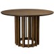 DUTCHBONE Barlet Esstisch, rund – braunes Walnussfurnier und braunes Gummibaumholz (120)