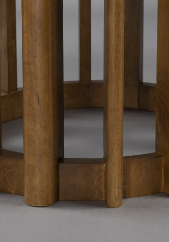 DUTCHBONE Barlet Esstisch, rund – braunes Walnussfurnier und braunes Gummibaumholz (120)