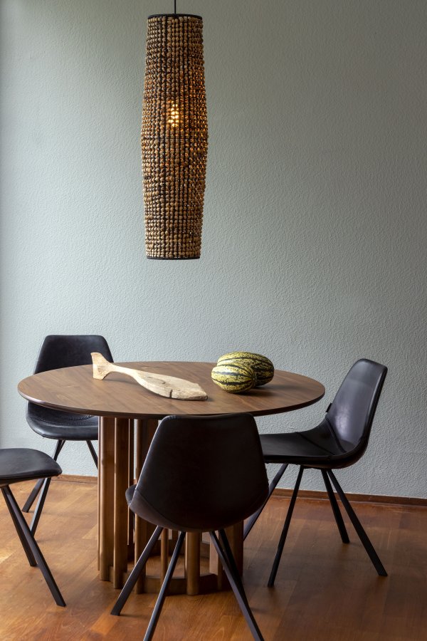 DUTCHBONE Barlet Esstisch, rund – braunes Walnussfurnier und braunes Gummibaumholz (120)