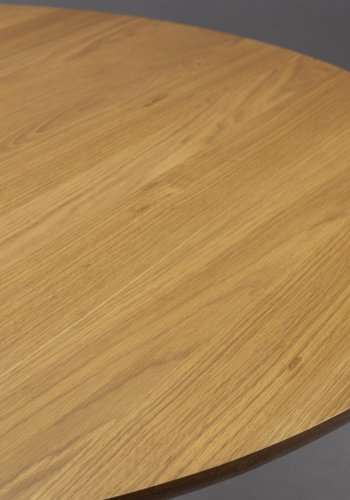 DUTCHBONE Barlet Esstisch, rund – natürliches Eichenfurnier und natürliches Gummibaumholz (120)