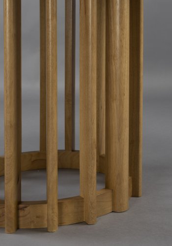 DUTCHBONE Barlet Esstisch, rund – natürliches Eichenfurnier und natürliches Gummibaumholz (120)