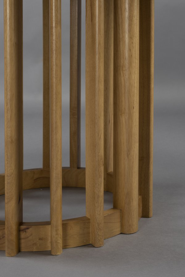 DUTCHBONE Barlet Esstisch, rund – natürliches Eichenfurnier und natürliches Gummibaumholz (120)