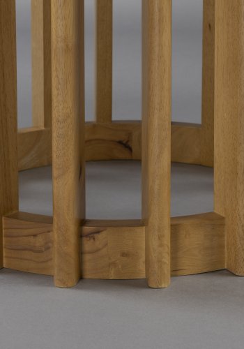 DUTCHBONE Barlet Esstisch, rund – natürliches Eichenfurnier und natürliches Gummibaumholz (120)