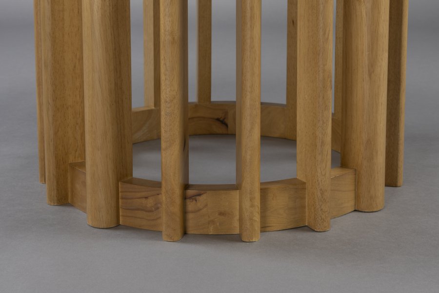 DUTCHBONE Barlet Esstisch, rund – natürliches Eichenfurnier und natürliches Gummibaumholz (120)