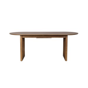 DUTCHBONE Barlet spisebord, m. tillgsplade - brun valnddefinér og brun gummitr (200/240x90)